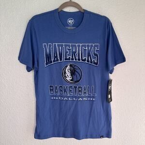Dallas Mavericks Shirt Mens Small NBA Basketball Graphic Logo '47 Brand Blue NEW